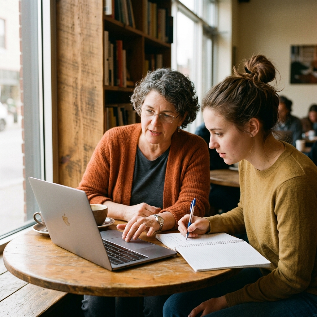 A mentor coaching a learner