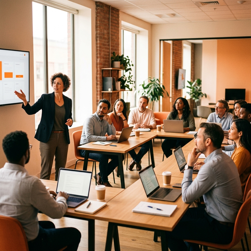 A corporate L&D session running a LumeraX program